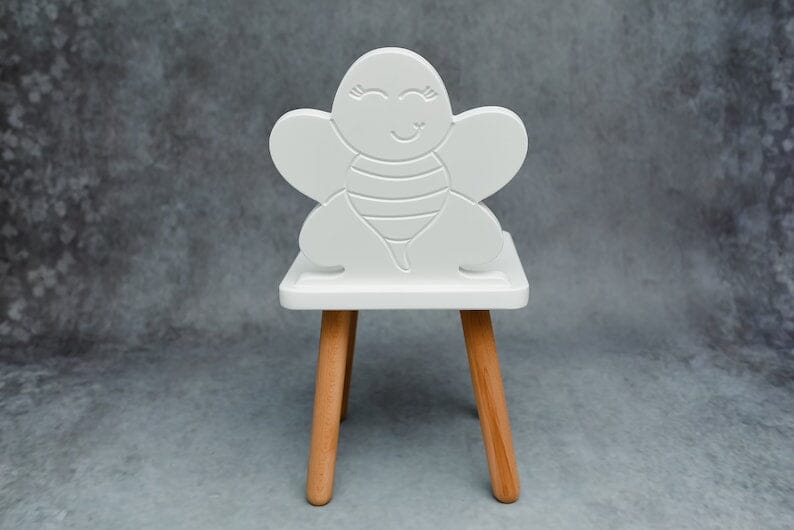 Table hexagonale et 2 chaises d’abeille / Table en bois pour enfants et 2 chaises Bois Montessori Facile