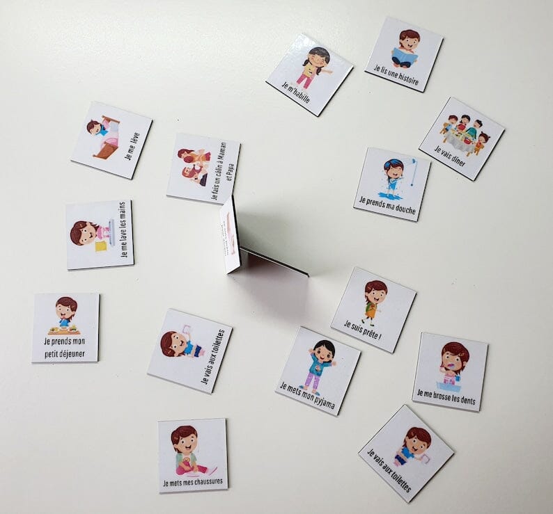 TABLEAU MAGNETIQUE Routine enfant Matin et Soir inspiration Montessori / 16 magnets personnalisable Kids Furniture Montessori Facile