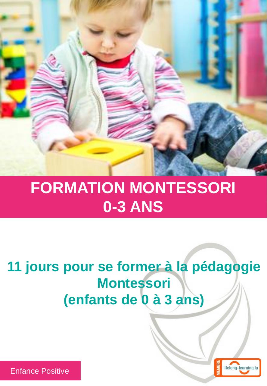 Formation à la pédagogie Montessori