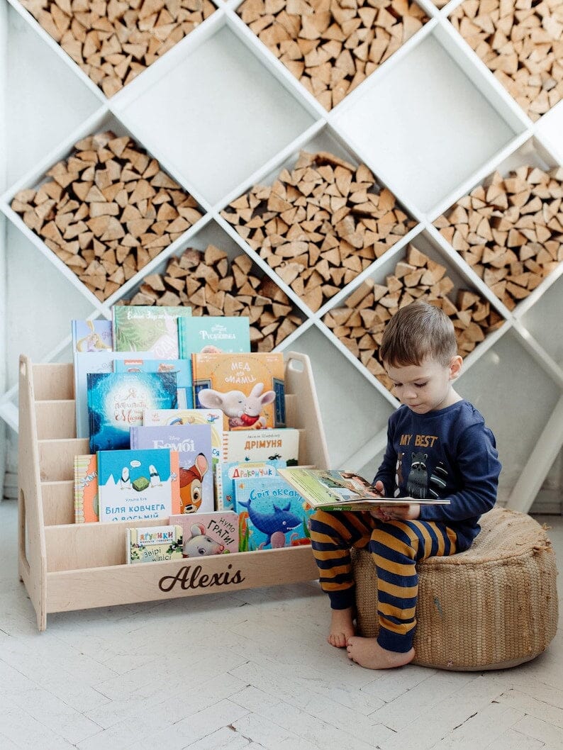 Bibliothèque Enfants Montessori Montessori Facile Small+NaturalWood WITHPersonalization 
