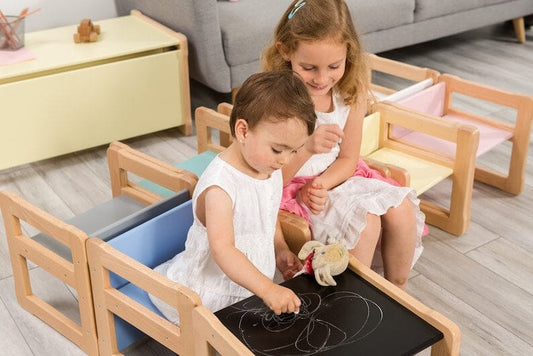 Chaise multifonctionnelle, en bois massif et contreplaqué certifiés Montessori Facile 