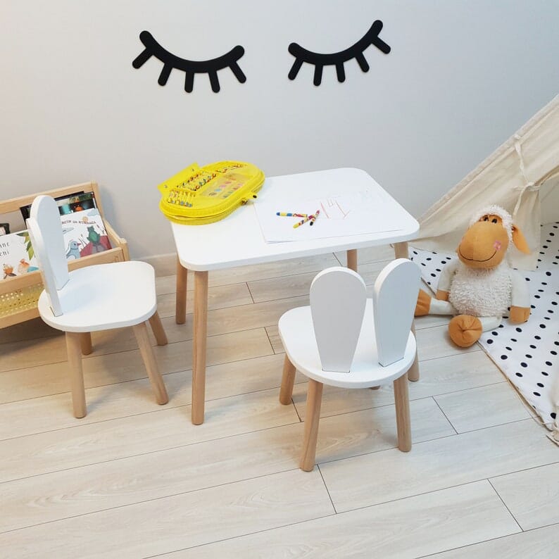 Ensemble de meubles Montessori Table et chaises en bois Montessori Facile 