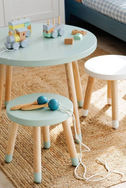 Ensemble table ronde et tabouret pour enfants – Montessori Facile