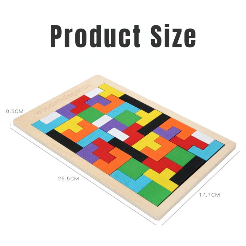 Puzzle 3D en bois coloré éducatif pour enfants - Tangram et jeu de mathématiques Puzzle Montessori Facile 