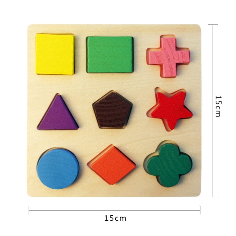 Puzzle 3D en bois coloré éducatif pour enfants - Tangram et jeu de mathématiques Puzzle Montessori Facile D 