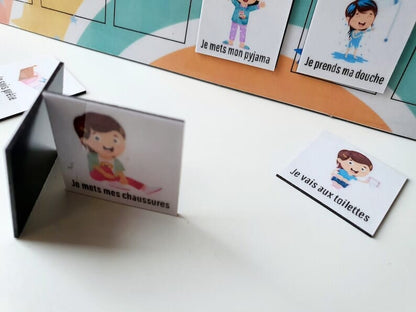 TABLEAU MAGNETIQUE Routine enfant Matin et Soir inspiration Montessori / 16 magnets personnalisable Kids Furniture Montessori Facile 